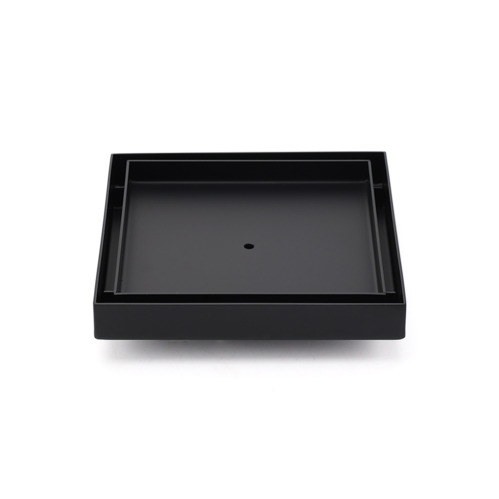 Watermark Black 150x150mm Tile Insert Floor Drain Shower Grate 80mm Waste Outlet - Image 1