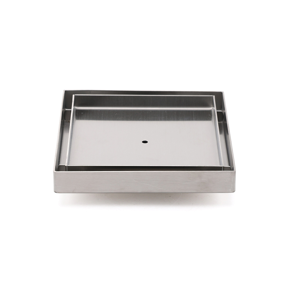 Square 150x150mm Tile Insert Floor Drain 80mm Waste Stainless Steel Shower Grate - Image 1