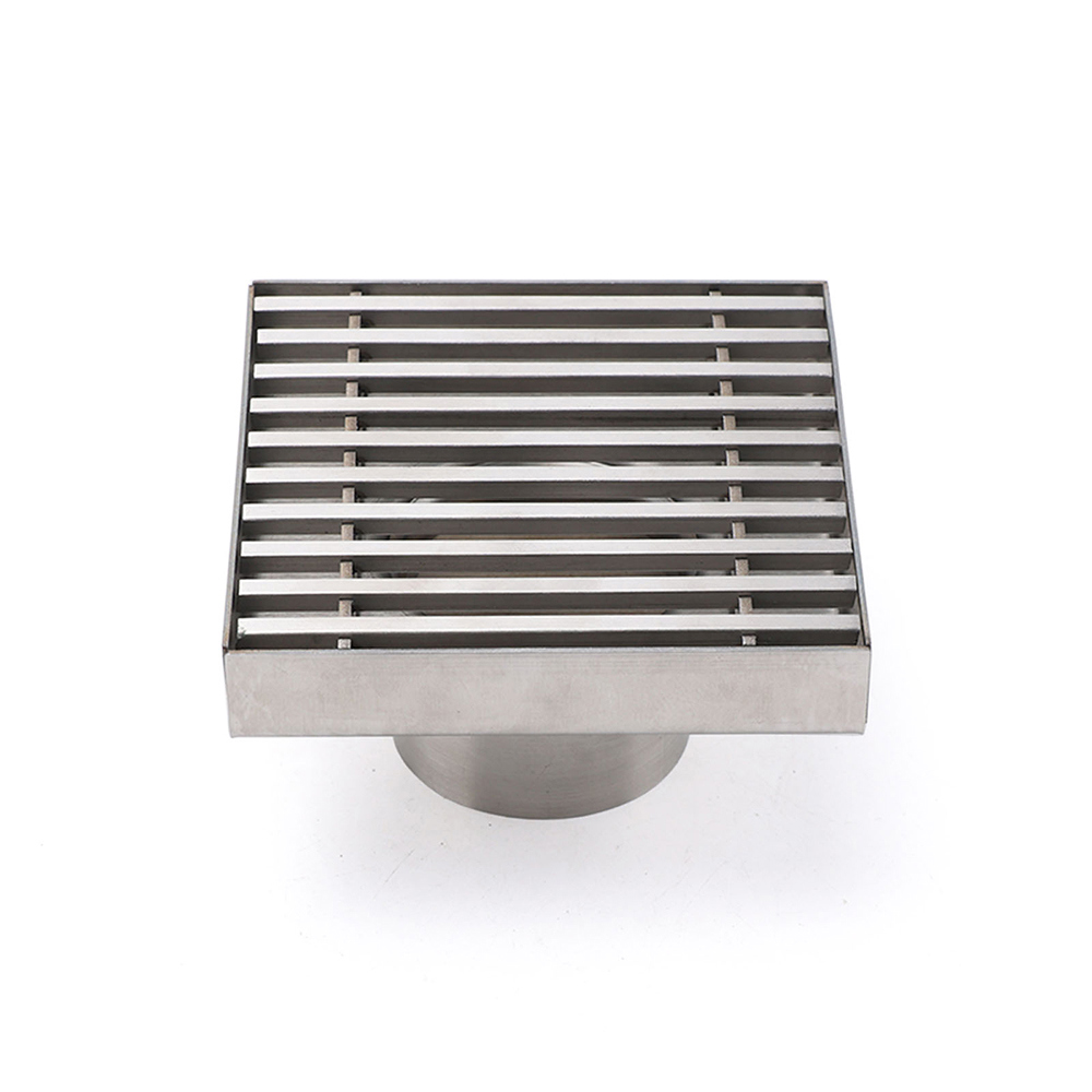 Bathroom SUS 100mm Square Strip Fence Sword Shower Grate Floor Drain 50mm Outlet - Image 1
