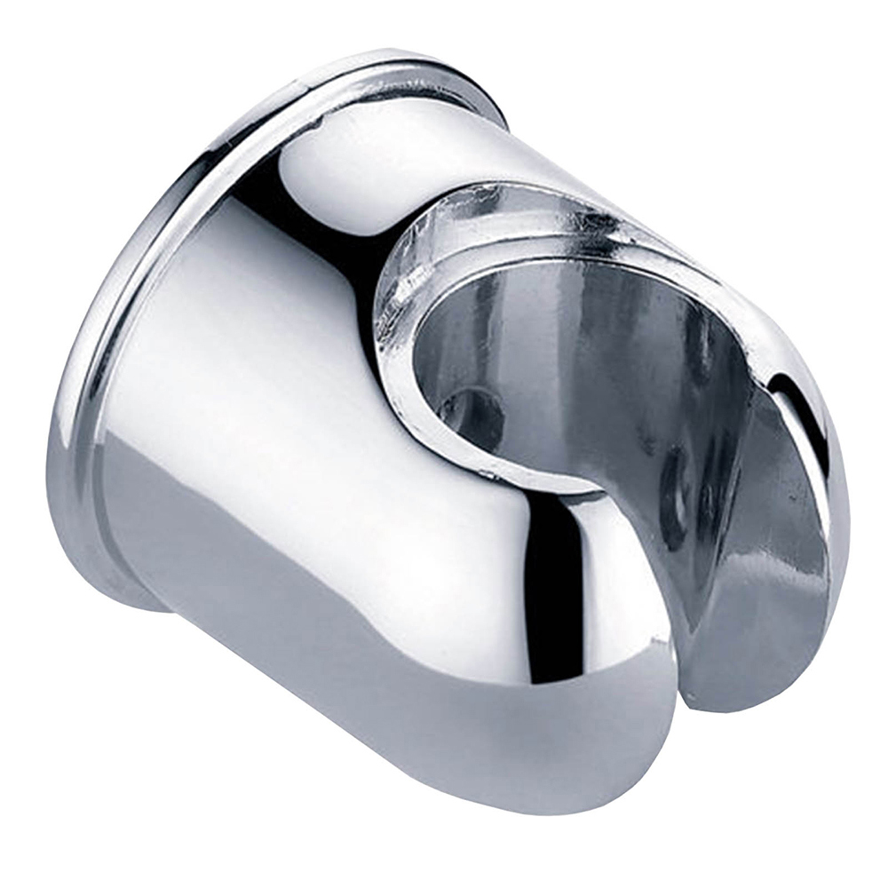 Round ABS Plastic Chrome Wall Hang Bracket Holder For Hand Held Shower Head Hose - Image 1