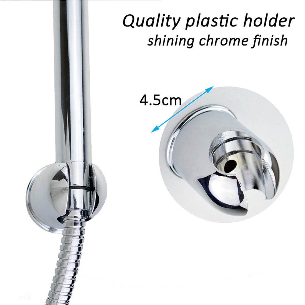 Round ABS Plastic Chrome Wall Hang Bracket Holder For Hand Held Shower Head Hose - Image 3