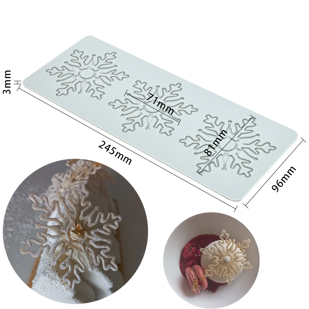 Baking Molds (3-Piece Set) - Silicone Baking Molds - Three Different Shapes - Maple Leaf, Clover, and Snowflake Patterns - Suitable for baking chocolate, candy, and cupcakes, this is a handy tool for creating fun homemade desserts - Image 1