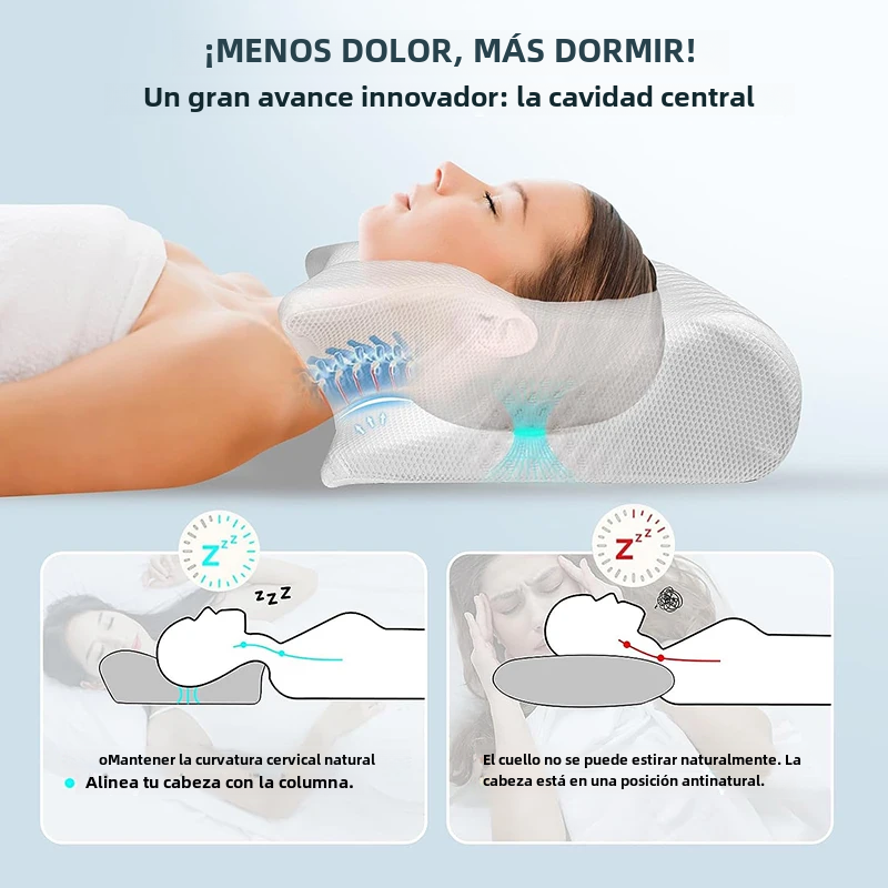 Viscoelastic Neck Pillow, Ergonomic Contour 2-in-1 Neck Pain Orthopedic Pillow, Contour Support Pillow, 1 Unit Light Gray none no No, Light gray - Image 5