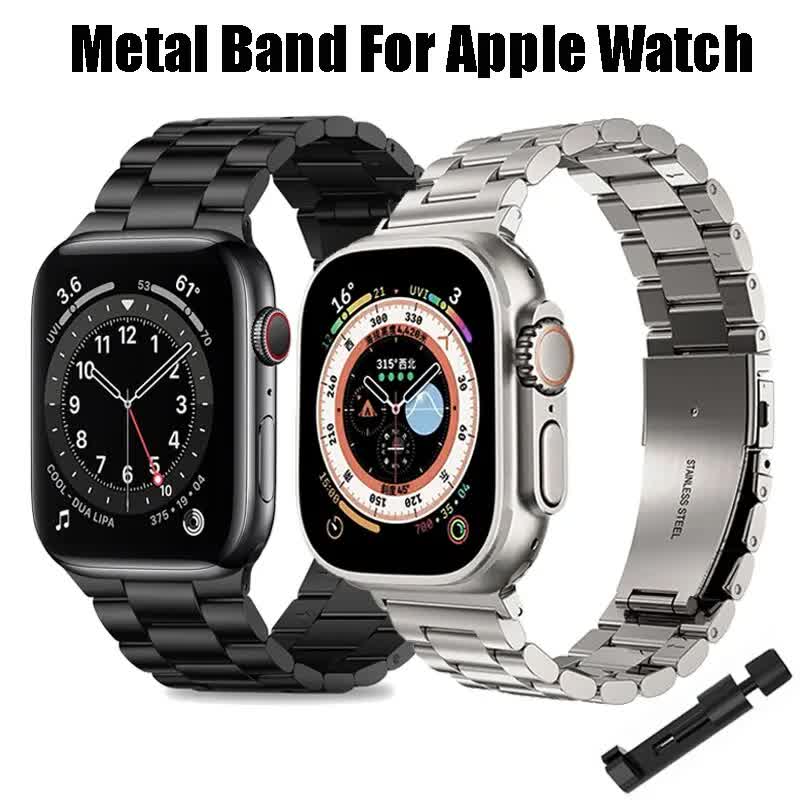 Stainless Steel Bracelet for Apple Watch Band 49mm 45mm 44mm 42mm Watch Metal Bracelet for Iwatch Series 9 8 7 6 5 Black - Image 2