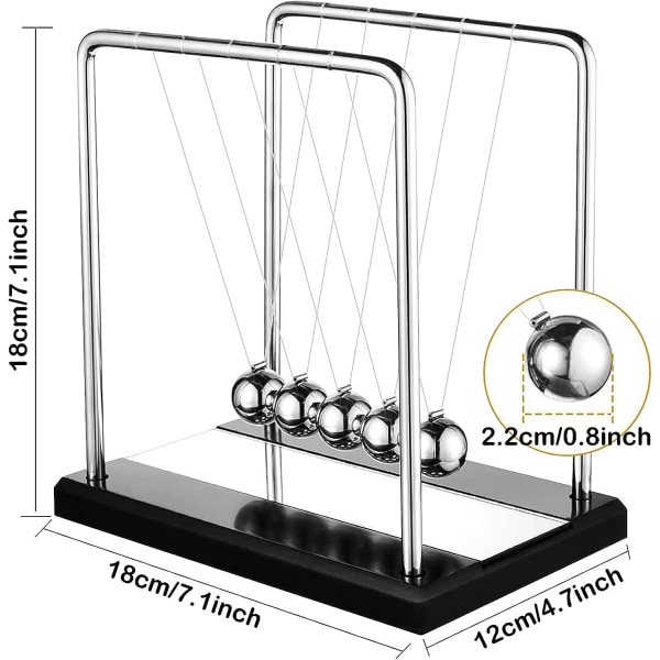 Newton's pendulum, large Newton's cradle 18 cm pendulum Newton's balls Newton's swing Science game Office desk decoration - Image 2