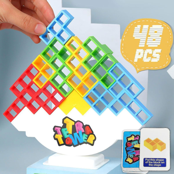 48 pcs Tetra Tower Balance Stacking Block Game, 100% New - Image 1