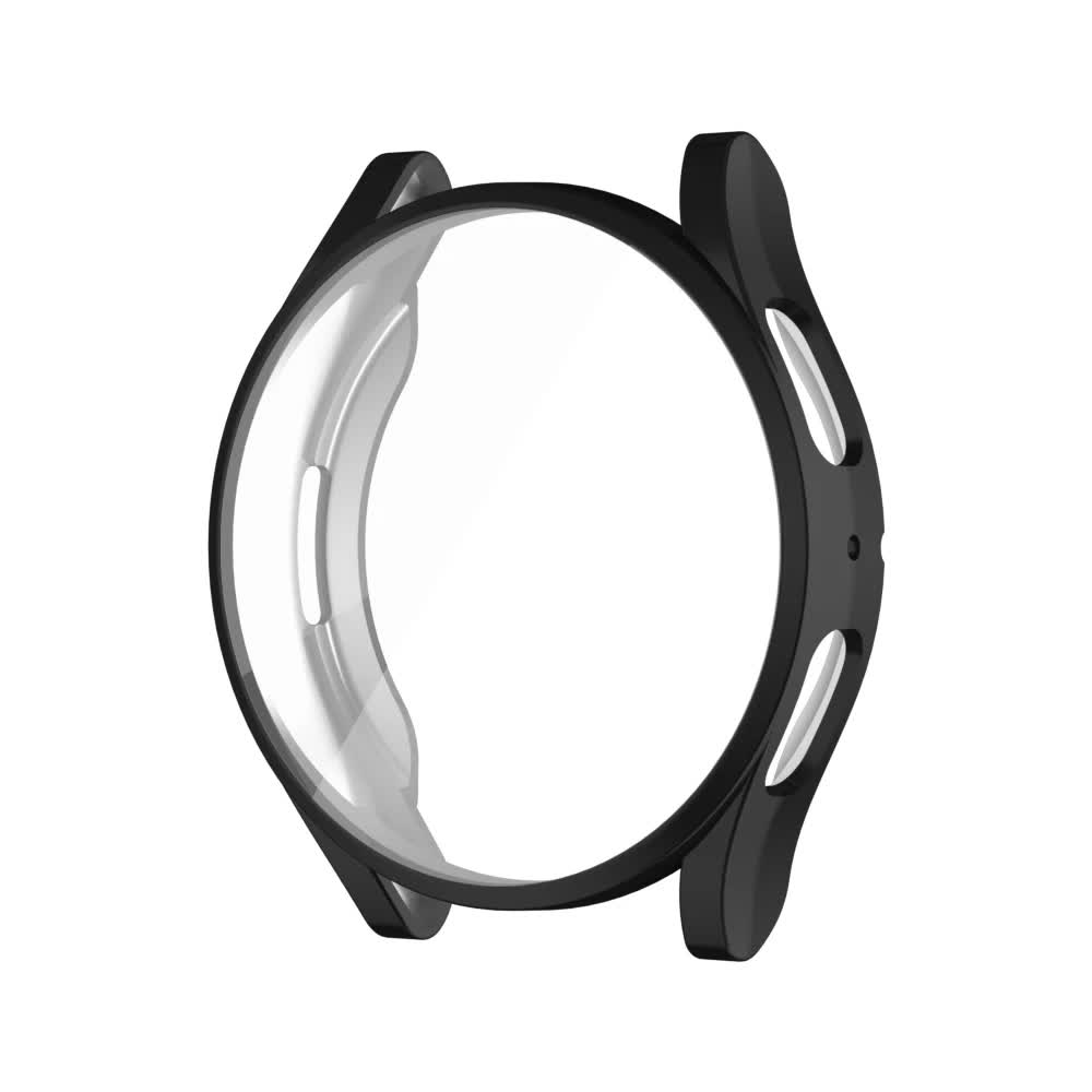 Compatible with Samsung Galaxy Watch 4 5 6 40 mm 44 mm Case Protection Silicone TPU Bumper Screen Protector Black Galaxy Watch6 44mm - Image 1