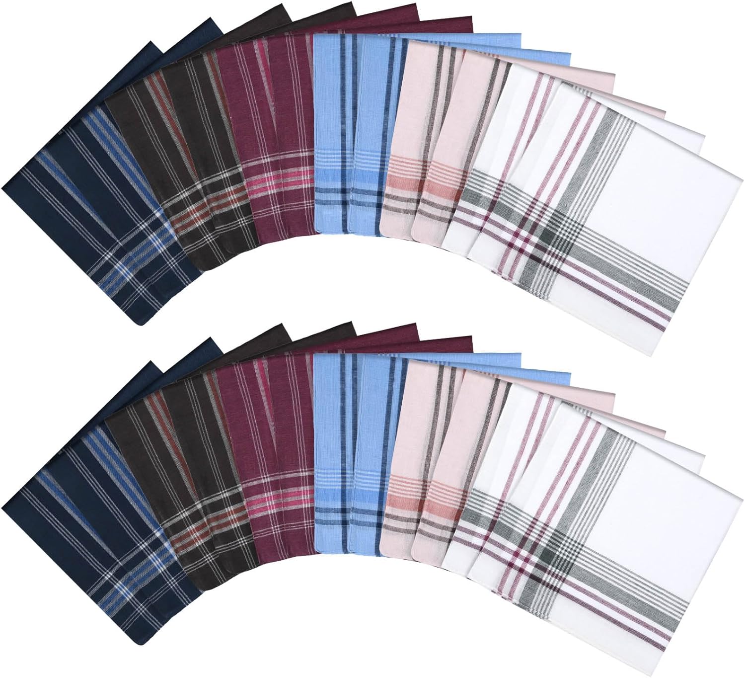 Men's Cloth Handkerchiefs, 24 Pcs Cotton Handkerchiefs for Men, Traditional Handkerchief for Men, 36 cm x 36 cm, 24 Pcs, One Size - Image 1
