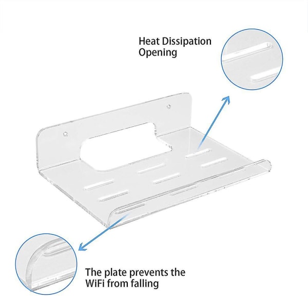 Wifi Router Shelf Wall Mounted Acrylic With Heat Sink For Home_max - Image 5