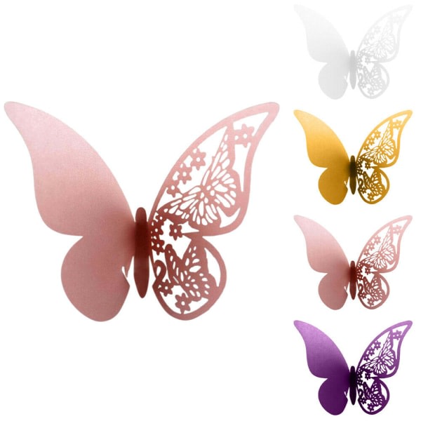 40pcs Butterfly Hanging Glass Cards - Wedding Decoration - Creative White 40pcs - Image 1