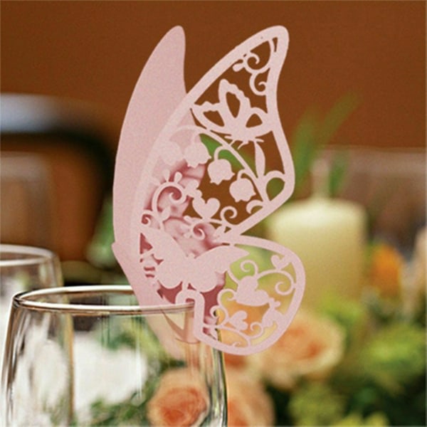 40pcs Butterfly Hanging Glass Cards - Wedding Decoration - Creative White 40pcs - Image 2