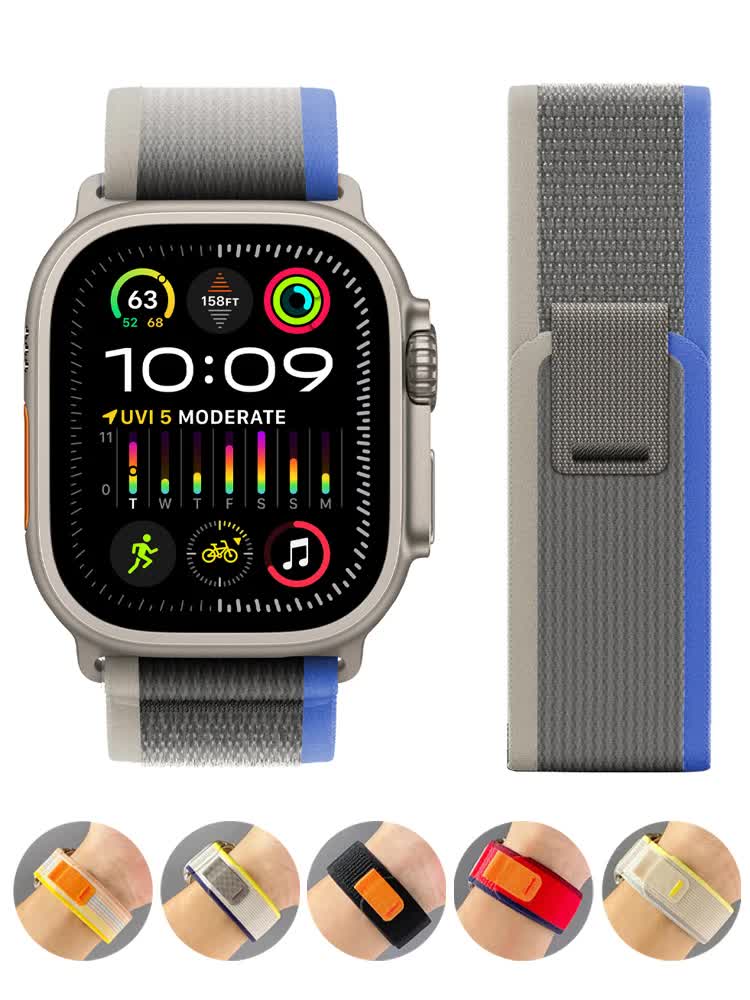 Trail strap for Apple Watch Ultra 2 band 49mm 44mm 45mm 40mm 41mm 38mm 42mm 45 44mm bracelet iWatch series 8 9 7 6 5 3 see Orange Beige Orange Beige 42 44 45 49mm - Image 5