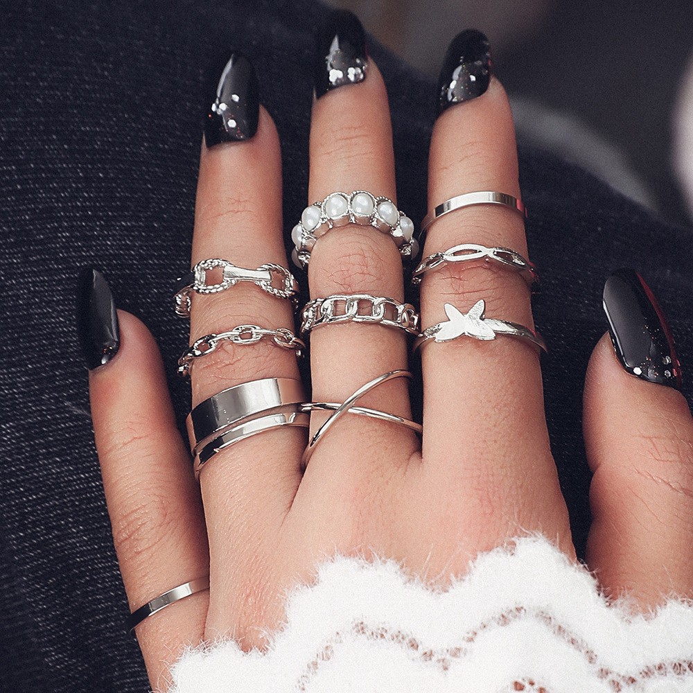Fashion women's ring open ring led ring little finger ring set Amazon ZCR015 - Image 8