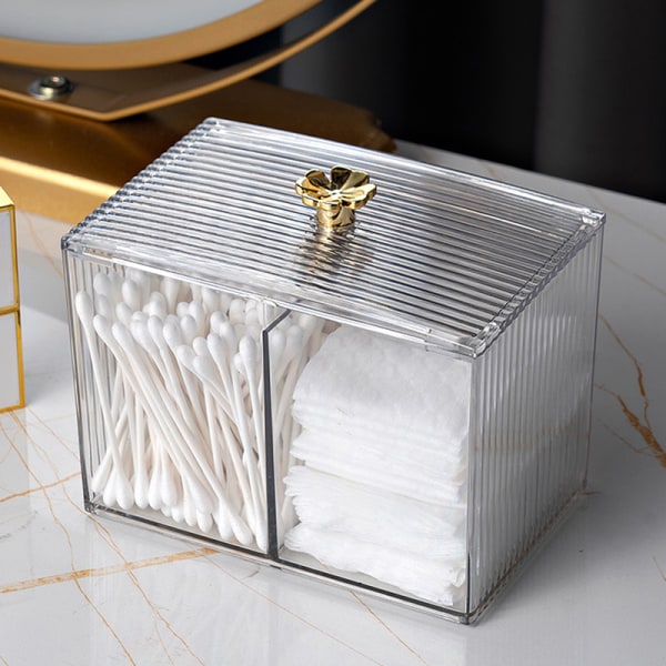 Makeup Storage Organizer Bathroom Jar Cotton Swabs Storage - Image 1