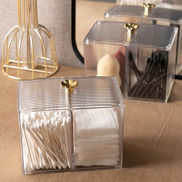 Makeup Storage Organizer Bathroom Jar Cotton Swabs Storage - Image 3