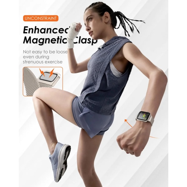 Compatible with Apple Watch bracelet 44/40/45mm 49mm 41mm 38mm 42mm Wristband iwatch Series 9 3 6 5 SE 7 8 Ultra 2 starlight - silver silver 42mm/44mm/45mm/49mm - Image 5
