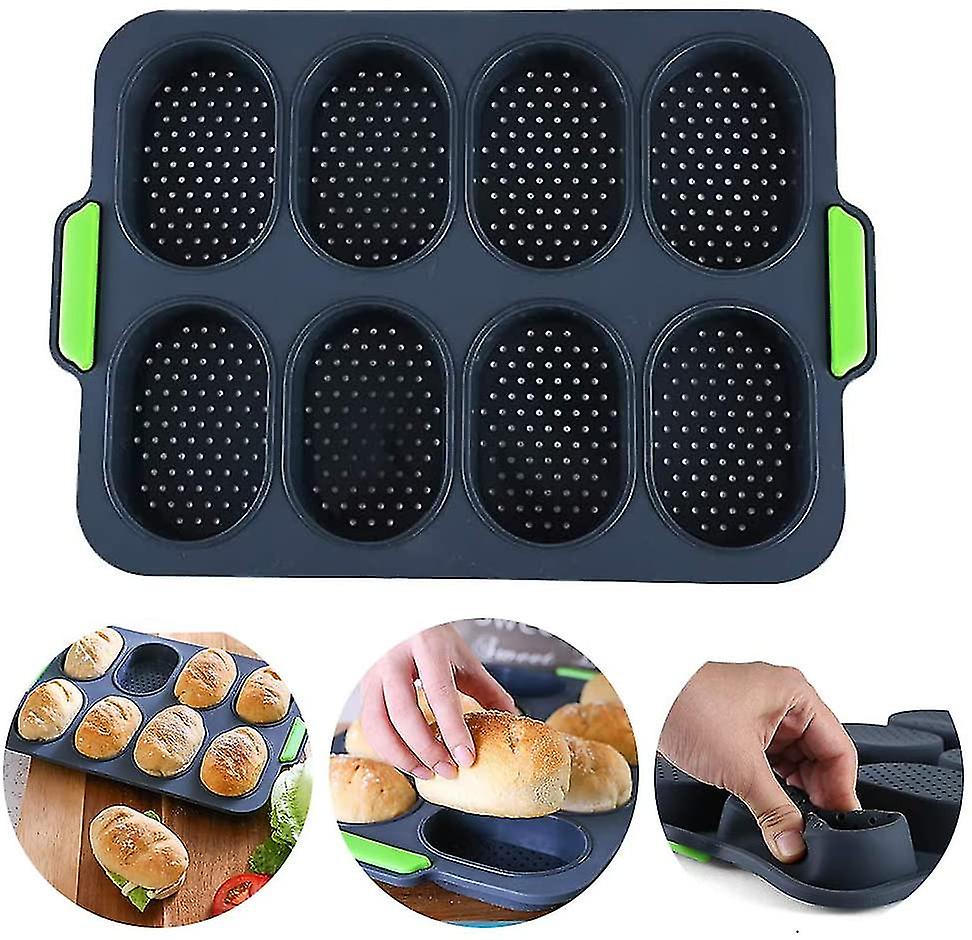 Mini baguette baking tray, bread crisping tray, non-stick perforated - Image 1