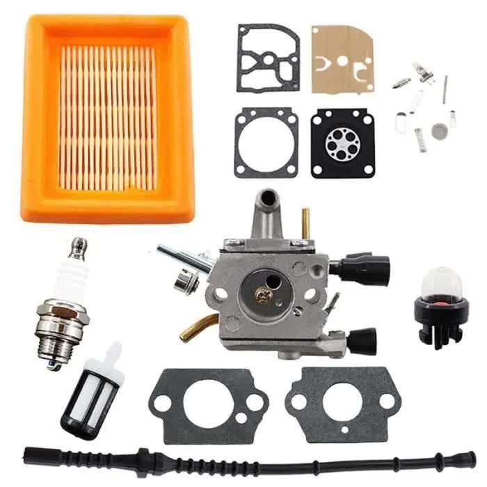 Carburetor with fuel filter fuel hose air filter compatible with Stihl FS120 FS200 FS250 FS300 FS350 FS400 FS450 FS480 - Image 1