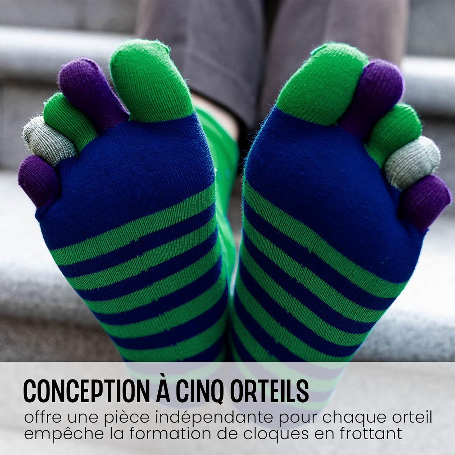 Men's 5 Finger Socks with Split Toe Socks, Sports Five Finger Socks for Men - Image 2