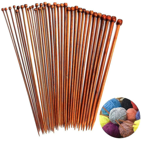 Bamboo Chopsticks Set Single Pointed Carbonated 2mm-10mm 36pcs - Image 1