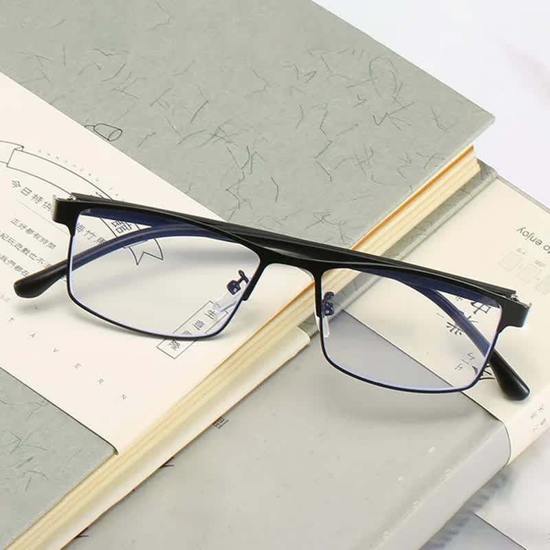 Anti-blue Light Myopia Glasses Ready-made Business Men Women Metal Square Glasses Diopter 0 -0.5 -1.0 -1.5 To -6.0 3 - Image 5