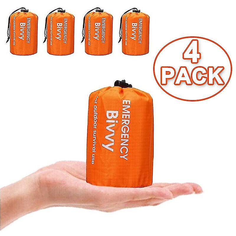 4x Outdoor Emergency Thermal Waterproof Sleeping Bag Camping Survival Bivvy Sack - Image 1