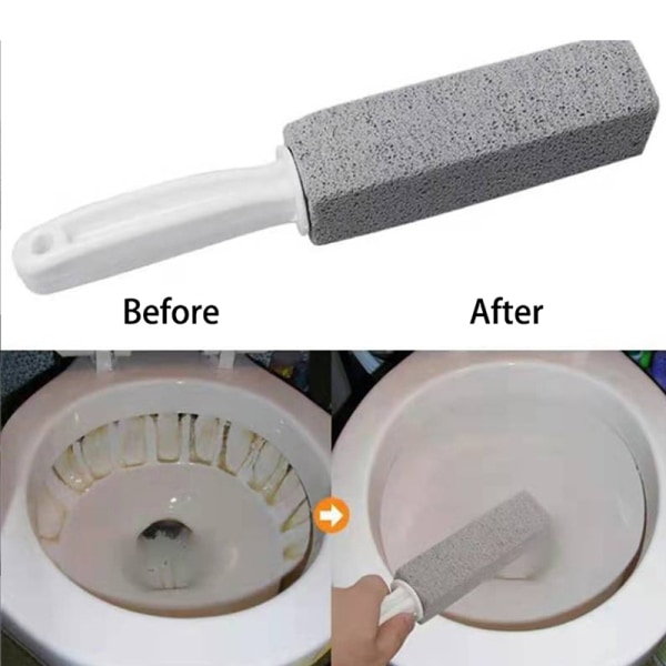 Pumice Toilet Brush Household Toilet Bowl Cleaning Limesc - Gray 3.8*3.8*23.5CM - Image 1