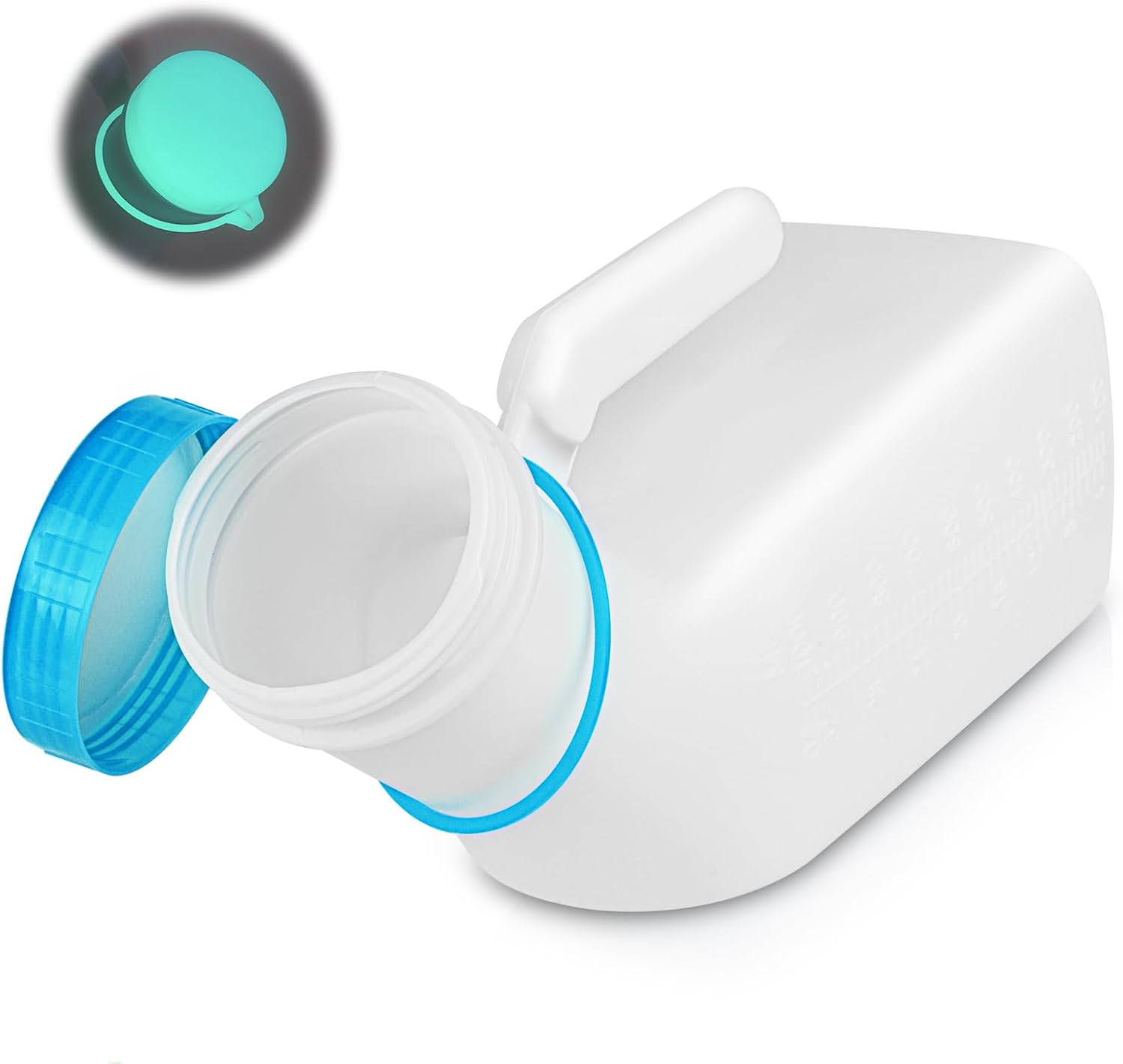 Urinal Bottle for Men, 1000ml Portable Pee Bottle with Screw Cap for Emergency Situations blue - Image 1