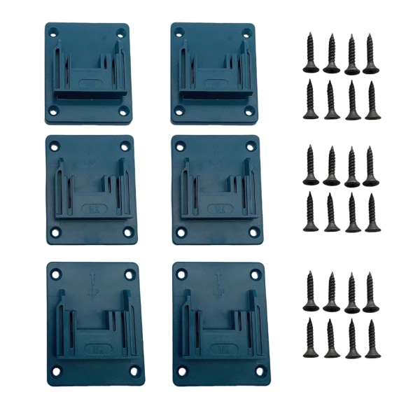 Set of 6 battery holders for Makita batteries: drill, wall mount for Makita drills 14.4V 18V wall storage tool - Image 1