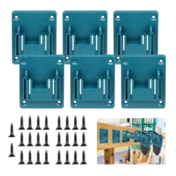 Set of 6 battery holders for Makita batteries: drill, wall mount for Makita drills 14.4V 18V wall storage tool - Image 2