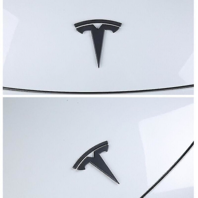 3x Matte Black T-Logo Hood Emblem Tesla Model Y - Image 5