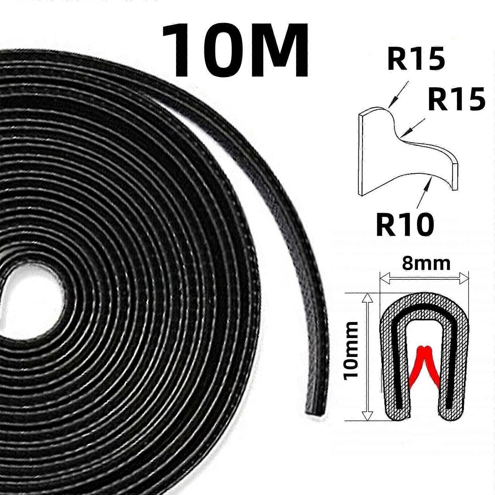 10 m edge protection edge profile black pipe tape clamping profile rubber - Image 1