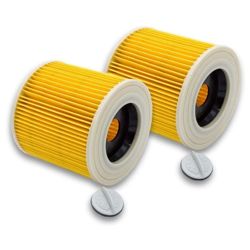 2x Cartridge Filter for Vacuum Cleaner, Compatible with Kärcher WD2 WD3 MV3 MV2 A2004 A2054 A2204 A2656 - Image 1