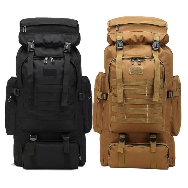 80L Military Tactical Backpack Waterproof Fishing Bag Multifunctional Bag for Adults Outdoor Sports Climbing Camping Black - Image 1