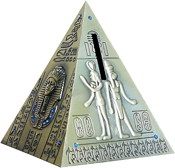 Egyptian pyramid statue model piggy bank home decor 13 cm - Antique brass (Egyptian pyramid) - Image 1