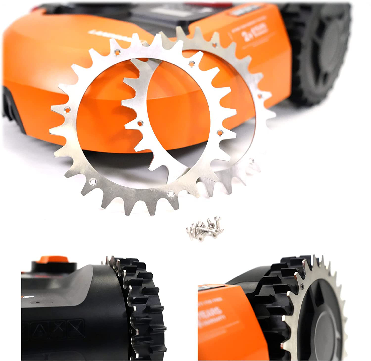 Worx Landroid Robotic Lawn Mower Pulley Sprocket Studs Anti-Slip Wheels-L Type 225mm, 2pcs - Image 1