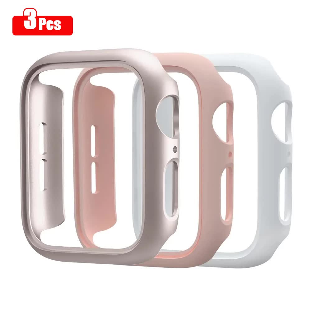 3pcs Hard PC Case for Apple Watch 45mm 41mm 38mm 42mm 40mm 44mm Matte Bumper Case Frame for iWatch SE 9 8 7 6 5 4 3 2 3pcs 42MM Series 3 2 1 - Image 1