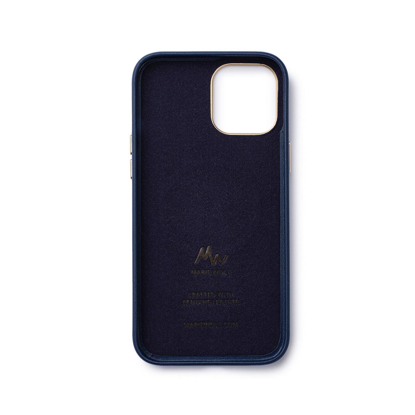 iPhone 12 / 12 Pro - MagSafe Leather Mobile Case - Marie Wolt Blu Blue iPhone 12/12 Pro - Image 3