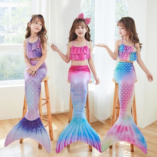 Mermaid Swimsuit Monofin Mermaid Fins Kids Mermaids Pack C (with Monofin) L (7-9 Years) - Image 2