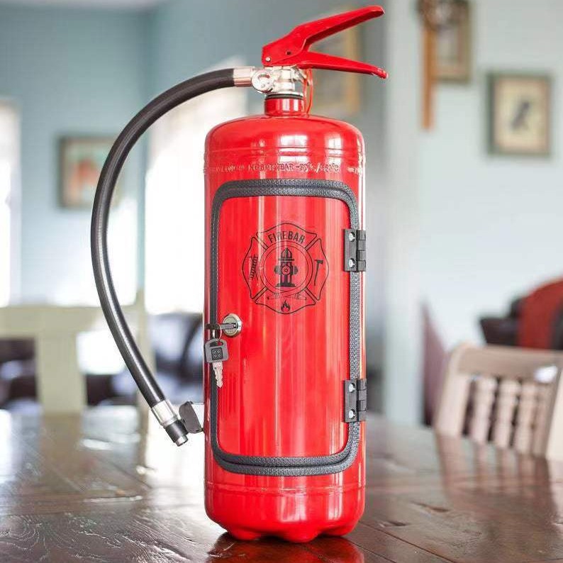 Fire Extinguisher Minibar Wine Cabinet Perfect Gift for Men black - Image 2