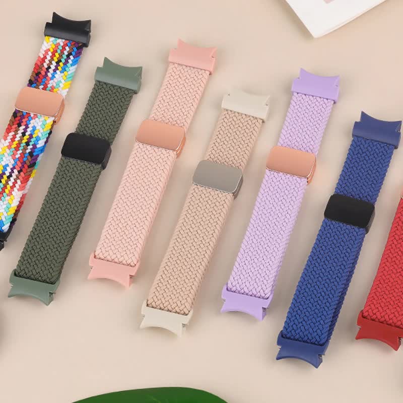 Braided Strap for Samsung Galaxy Watch 6 4 classic/5 Pro 45mm 47mm 43mm 44mm 40mm Magnetic Strap Without Gap Galaxy watch 6 band space gray space gray 6 classic 43mm 47mm - Image 3