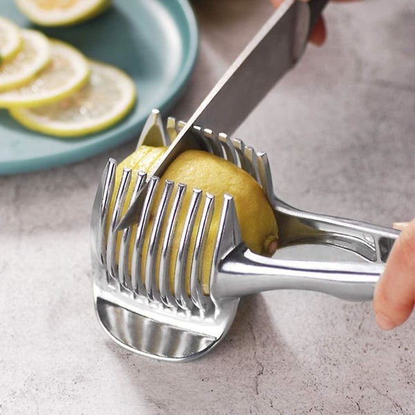 Tomato Cutter Lemon Cutter Multifunctional Fruit Cutter Tool Handheld Round Fruit Tongs Onion Holder Vegetable Cutter - Image 5