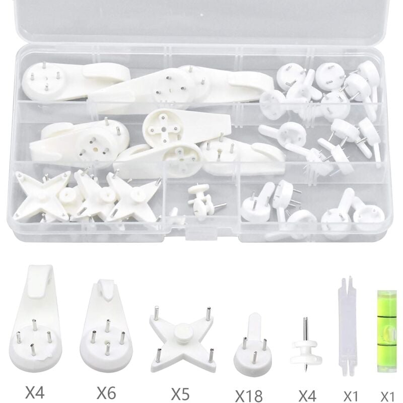 39 pcs Grooveless Wall Mounting Hooks, Picture Wall Hook, Picture Hanging Hook, Picture Hook, Wall Hooks for Hanging Photo Frames Paintings Clock - Image 5