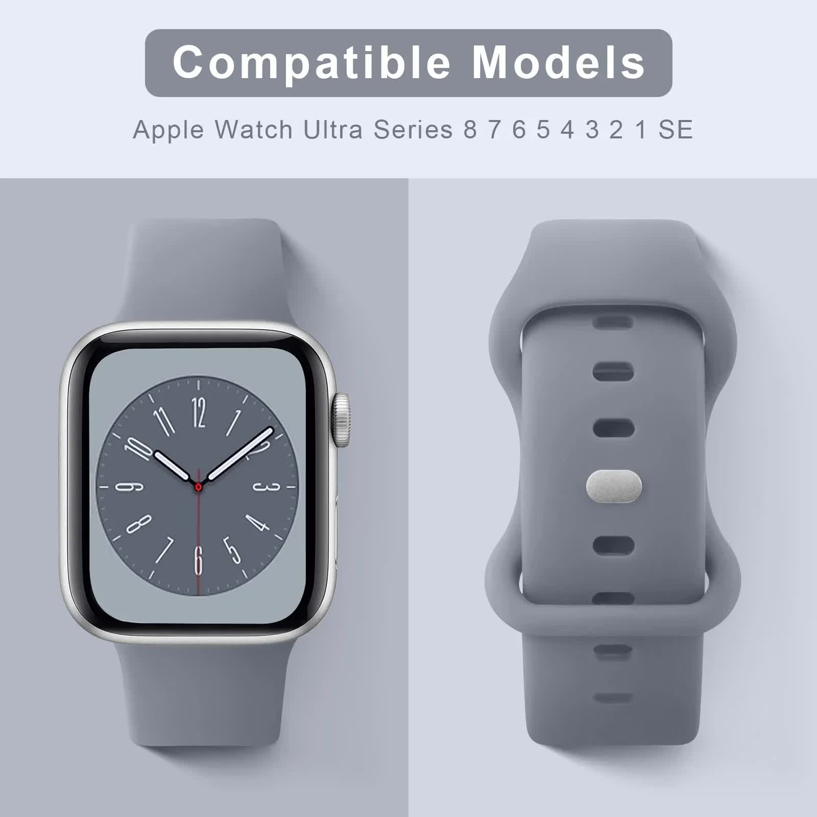 Soft Silicone Band for Apple Watch 8 7 6 5 4 3 SE Bracelet for IWatch Ultra 49mm 45mm 41mm 40mm 44mm 38mm 42mm Watch Smoky purple - Image 3