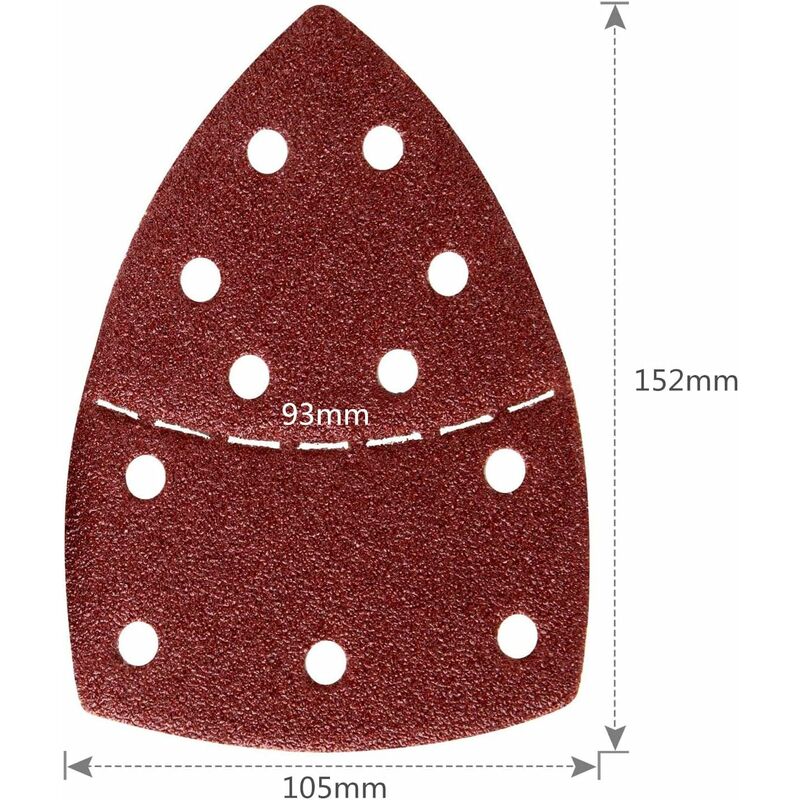 Sandpaper, Sandpaper for Bosch PSM 100A, PSM 160, PSM 200 AES, PSM 18, PDA 180, PSM 160 A/PSM 80/PRIO, 105 mm x 152 mm, 60-pack, Grit P40 - Image 2