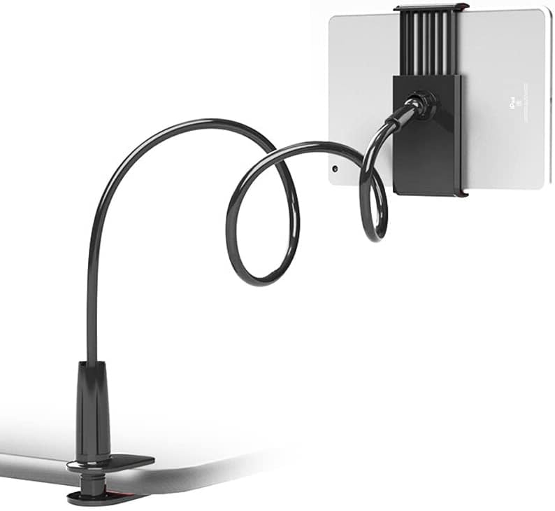 Gooseneck Tablet Holder, Tablet Stand for Bed Gooseneck Mount Flexible Arm 360 Clamp - Image 1