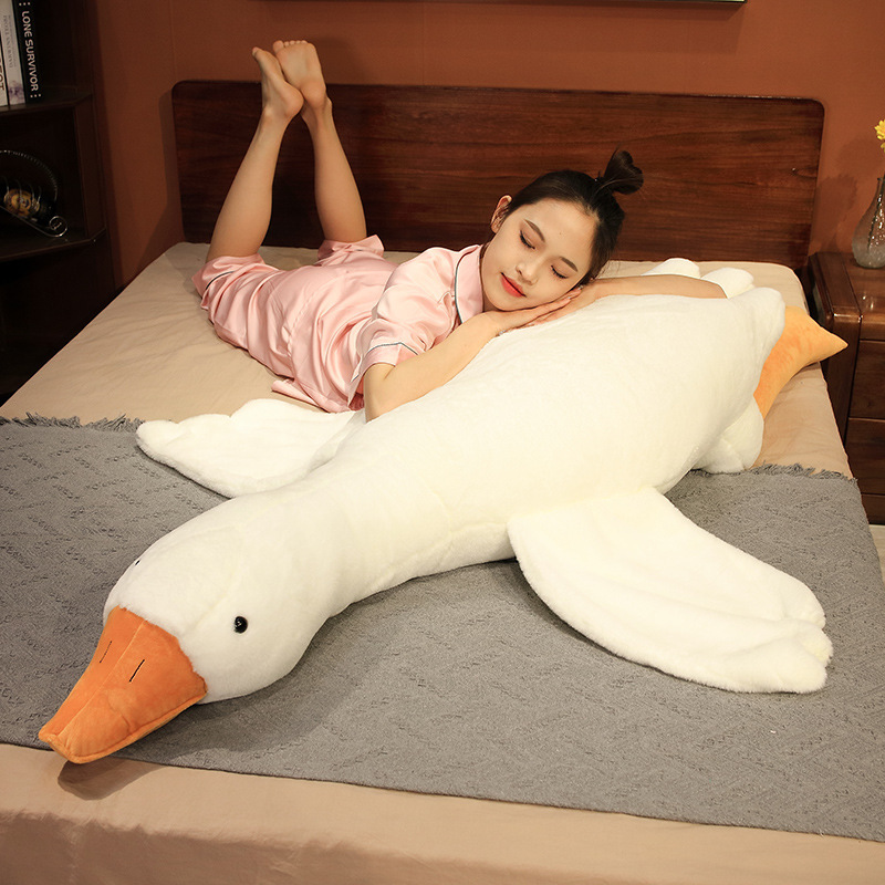 Giant White Goose Stuffed Animal Duck Plush Pillow 130cm - Image 1