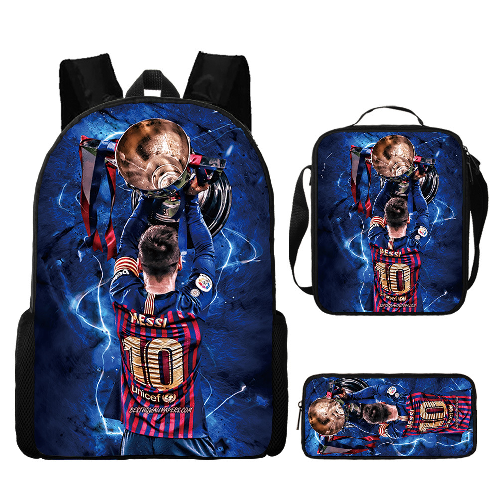 3-piece Lionel Messi football backpack school bag set - Image 1