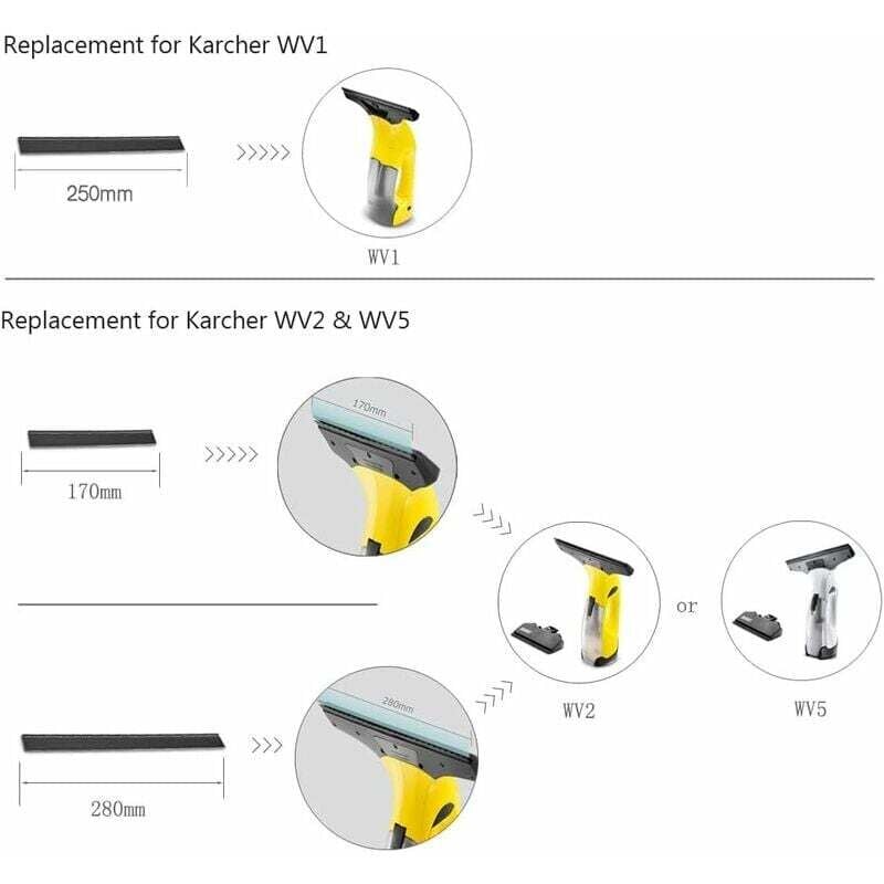 2pcs 280mm Window Washer Replacement Blades Window Cleaning Blade Rubber Scraper Accessories Refill Replacement for Karcher WV2 WV5 - Image 4