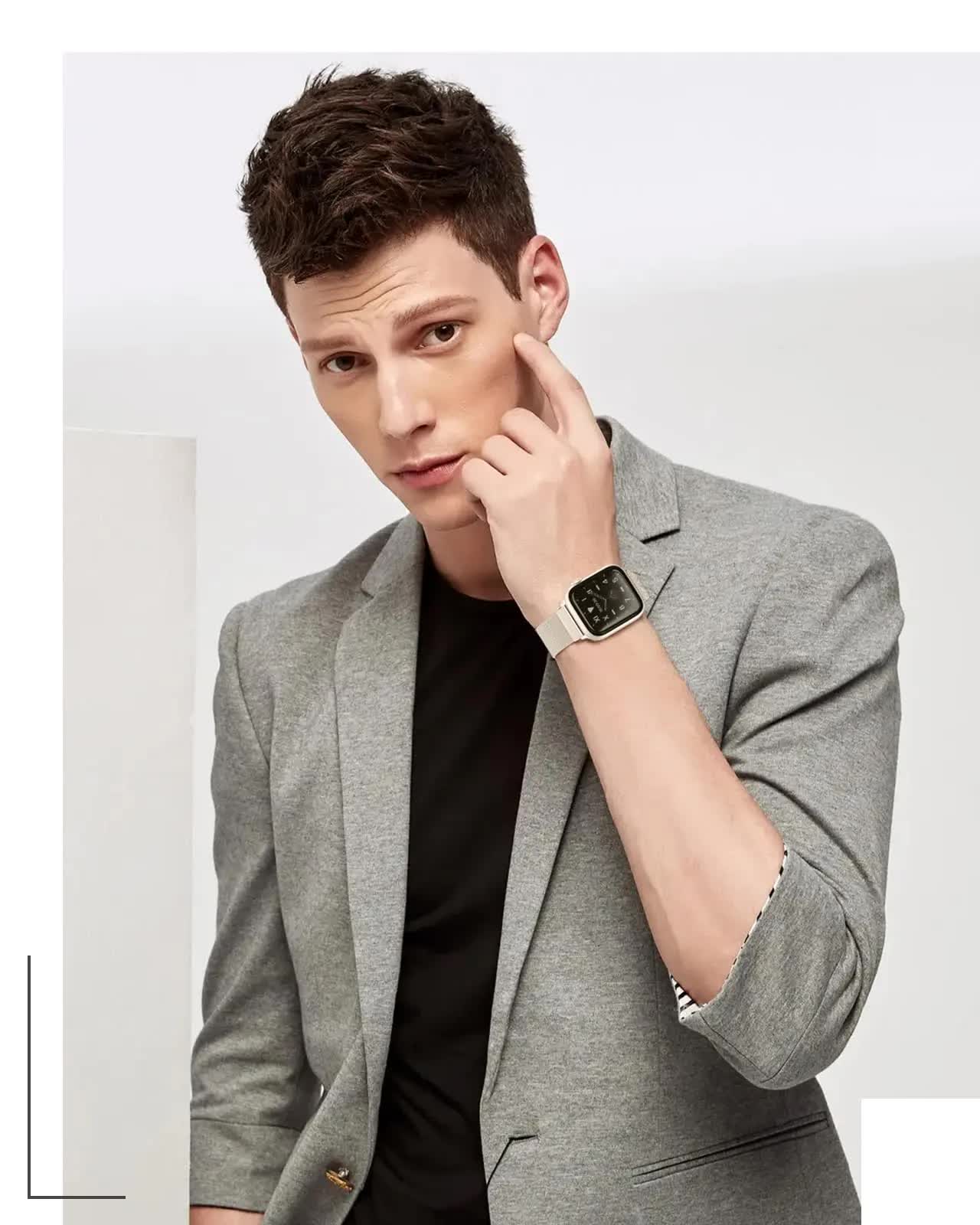 Milanese Compatible with Apple Watch Bracelet 44mm 40mm 45mm 49mm 41mm 38mm 42mm 44mm Bracelet iwatch Series 9 3 6 5 SE 7 8 Ultra 2 black black black 42mm 44mm 45mm 49mm - Image 6